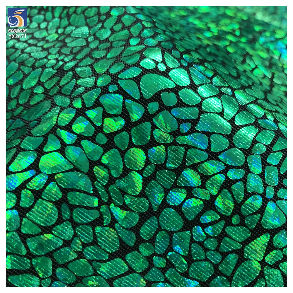 YX794 New Fashion Party Skirt Woman Spandex Lurex Snake-Print Fabric Bronzing Stretch Foil Printing Shiny Knitted Fabric - 图片 4