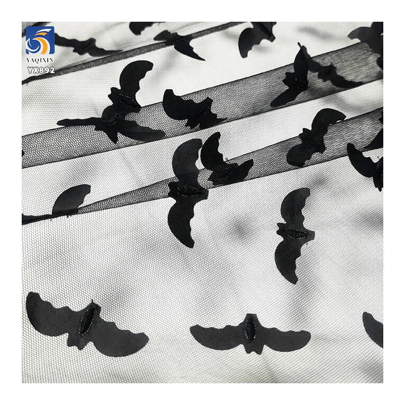 YX892 2025 New Design Textile 100% Polyester Tulle Mixed Color Bat Fabric Holidays Mesh Bat Fabrics - 图片 5
