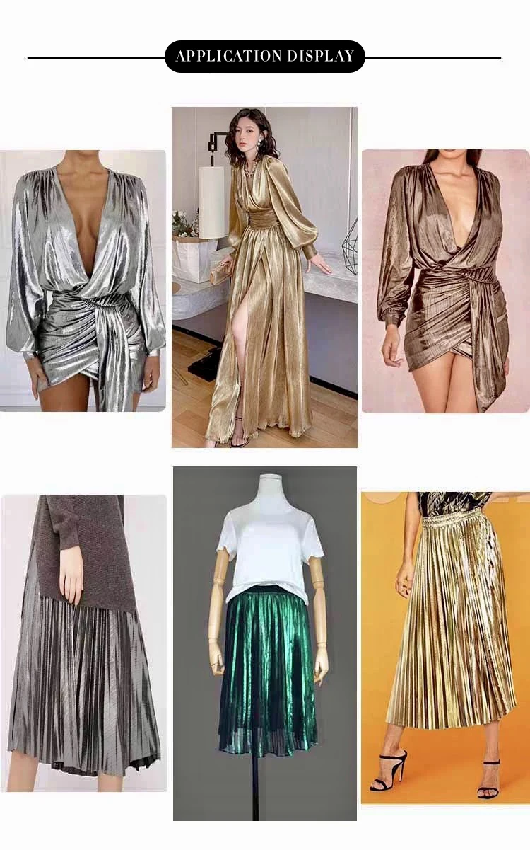 YX313 95 Polyester 5 Spandex Stretch Jacquard Knitted Stripes Fabric Fashion Beauty Skirts Lurex Moonlight Knit Fabric - 图片 6