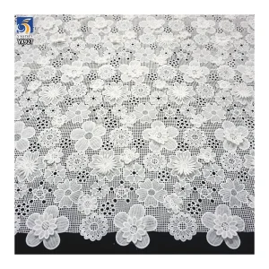 YX927 150gsm Sunflower Small Flowers Water-Soluble Computer Embroidery Skirt Fabric Hollow Water-Soluble Lace Fabrics - 100%...