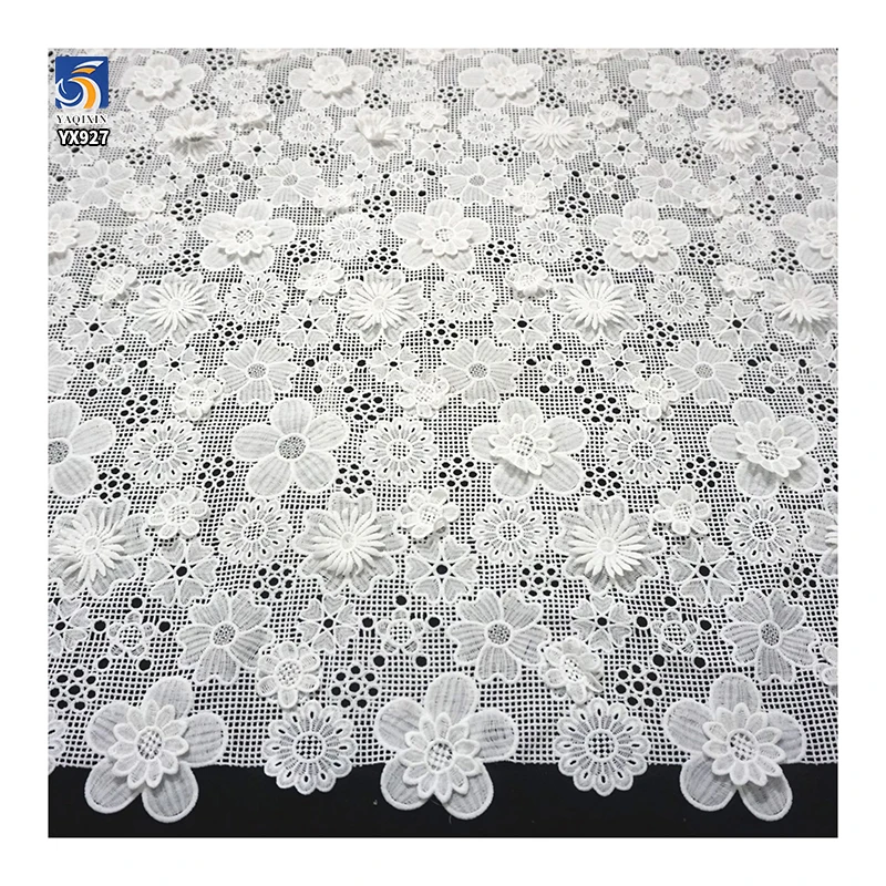 YX927 150gsm Sunflower Small Flowers Water-Soluble Computer Embroidery Skirt Fabric Hollow Water-Soluble Lace Fabrics - 图片 3