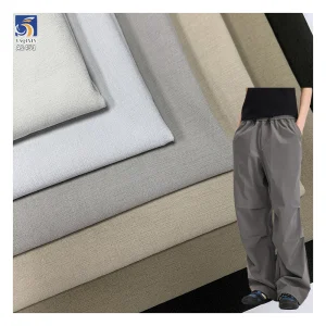 A2451 270gsm Medium Weight 60% Polyester 40% Composite Silk Stretch Fabric New Materials Poly Poplin Thin Stretch Shorts Fabric