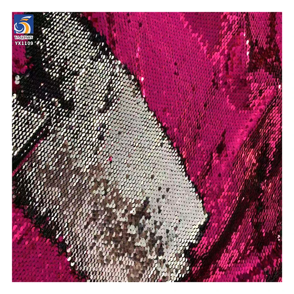 YX1109 5mm Double-Sided Flip-up Sequin Fabric Backdrops for Events Bags Clothing Gold and Silver Sequins Fabric by the Yard - 图片 5