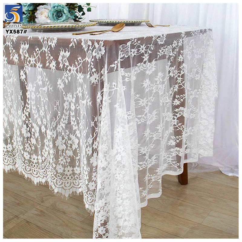 YX587 Sexy Style Black Floral Eyelash Lace Fabric 2025 100% Nylon Eyelash Lace Fabric for Skirt Tablecloth - 图片 6