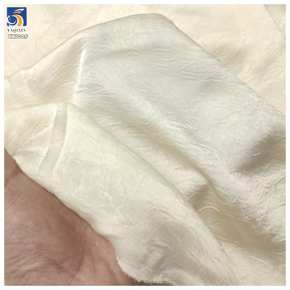 YX730-1 Fashion Dress Ladies Jacket Suit Fabric Single Sided Embossed Wrinkled Crepe Chiffon Fabric 100% Polyester - 图片 5