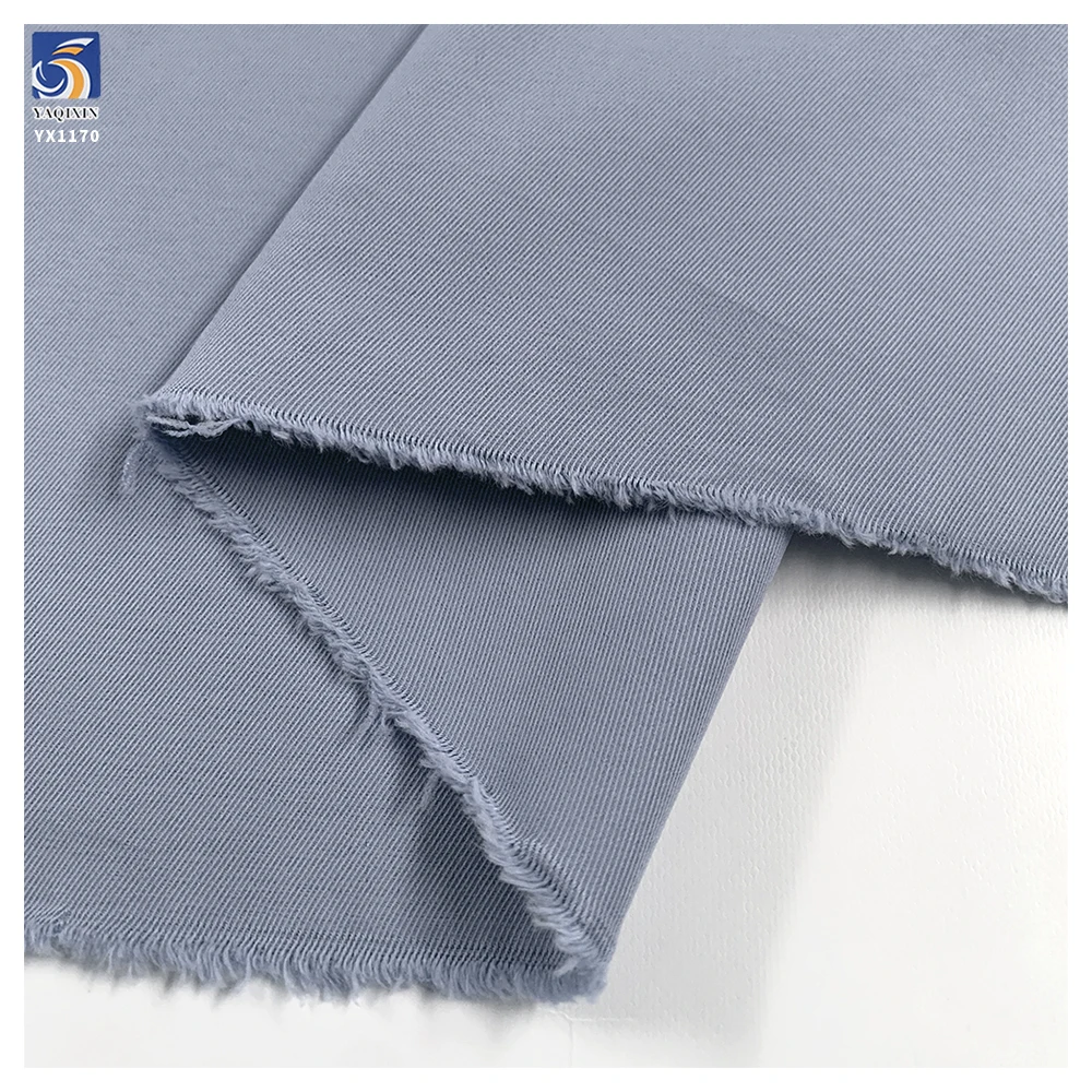YX1170 Thicken 280gsm 100% Polyester 3/3 Twill Washed Fabric 1 Meter Plain Dyed Polyester Twill Trench Coat Dress Fabric - 图片 4