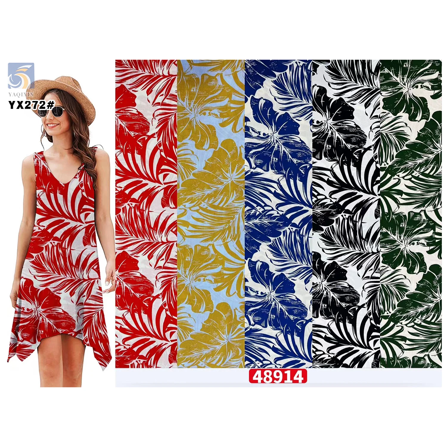 YX272 Cheap Rayon Fabric Polynesian Digital Print Design for Women's Dresses