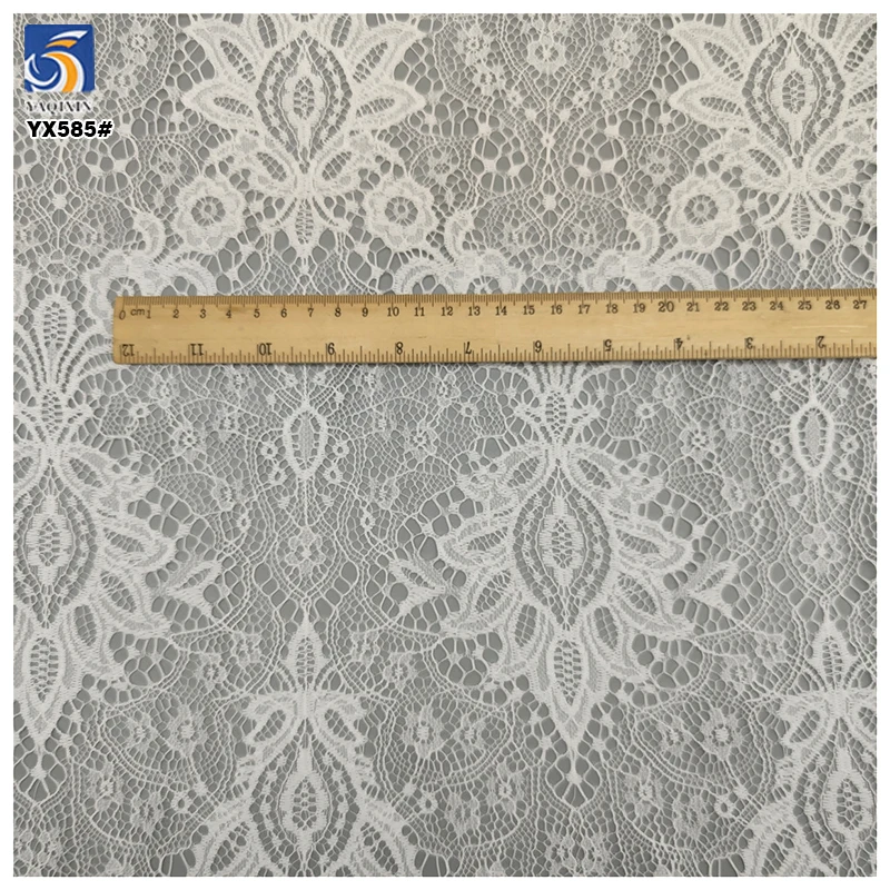 YX585 High Quality Soft Lace 100 Nylon Mesh Fabric for 2025 Fashion Dresses Eyelash Lace Fabric - 图片 4