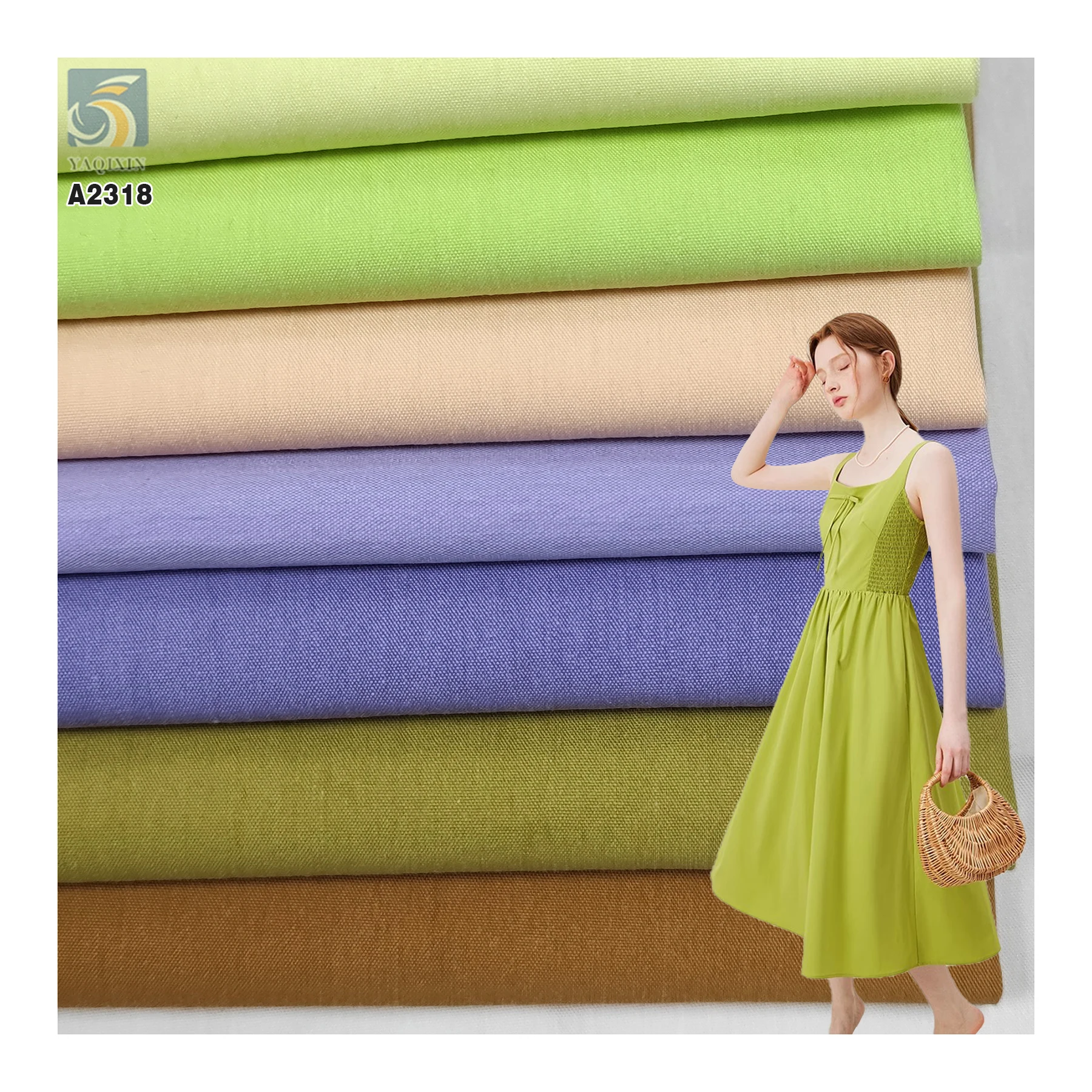 A2318 130gsm Washed 65 Cotton 35 Nylon Poplin Fabric High Quality Women's Shirts Wholesale Price Per Meter