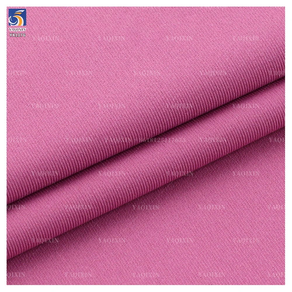 YX1176 87% Polyester 13% Spandex 180gsm Wear Yoga Wear T-Shirt Fitness Sports Fabric Cotton-Like Single-Sided Knitted Wicking - 图片 5