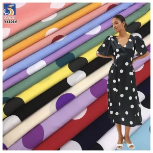 YX606 Classic Design 100D 100gsm Polyester 3MM Polka Dot Digital Printed Chiffon Fabric for Women's Long Dress