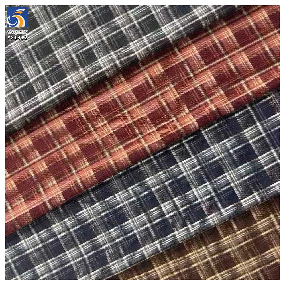 YX1412 190gsm High Quality TR 30 Polyester 70 Cotton Yarn Dyed Plaid Fabric for Fashion Women Dresses and Shirts - 图片 2