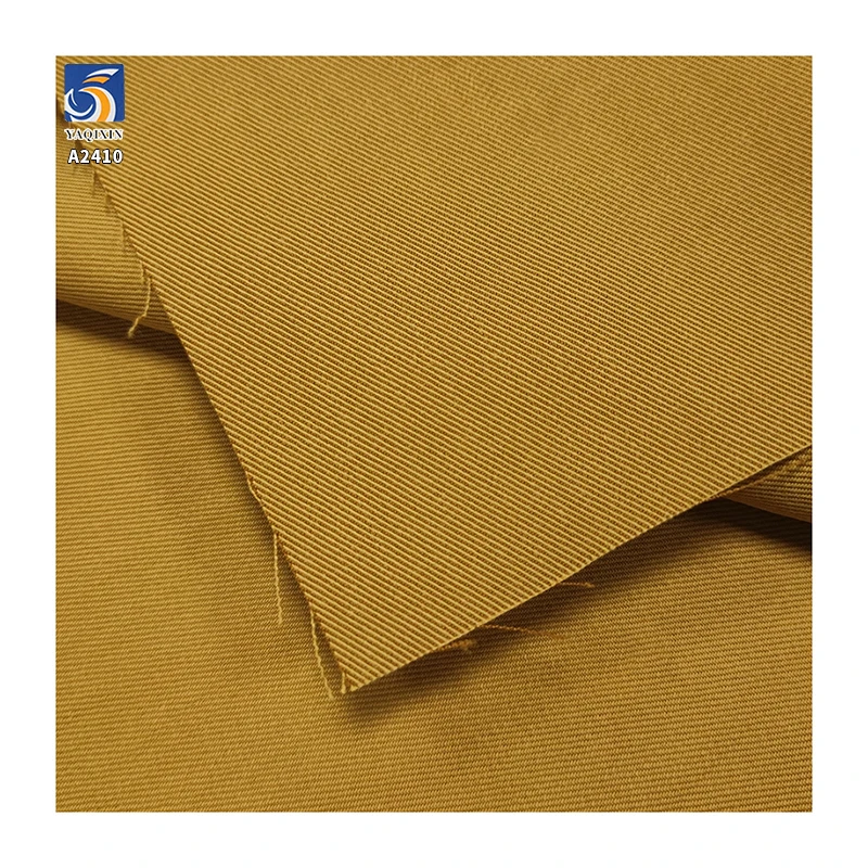 A2410 220gsm Soft Skin-friendly Dark Khaki Twill Chino Pants Fabric 65% Cotton 35% Lyocell Blend Cotton Twill Fabrics - 图片 6