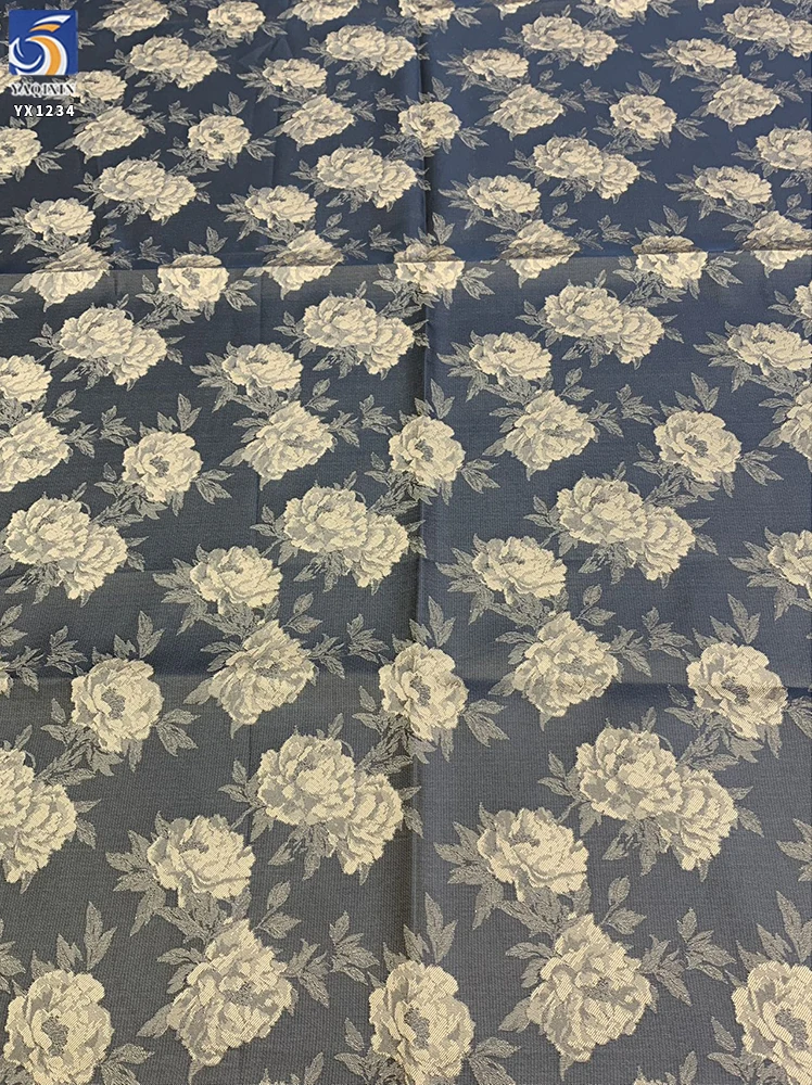 YX1234 Cheap Chinese Brocade Jacquard Fabric Woven Soft 100% Polyester Roses Flowers Brocade Fabric 2026 for Women - 图片 6