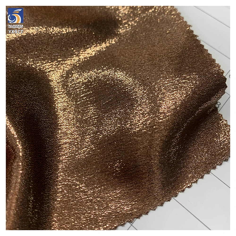 YX977 160gsm 150D*200D Hot Stamping Film 100% Polyester Silky Satin Fabric Luxurious Laser Lurex Background Gowns Satin Fabric - 图片 6