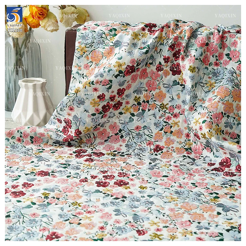 YX1230 Elegant Polyester Yarn-Dyed Jacquard Brocade Fabric for Clothing Dress Design Jacquard French Florals Fabric 2026 - 图片 2