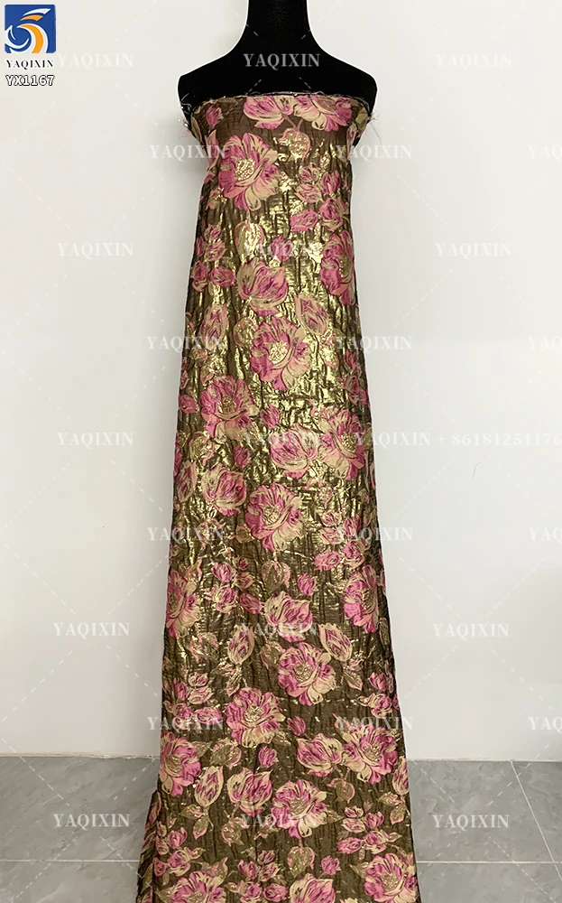 YX1164 180gsm Woven 100% Polyester 3D Jacquard Brocade Fabric Latest Woman Dresses for Clothing - 图片 2