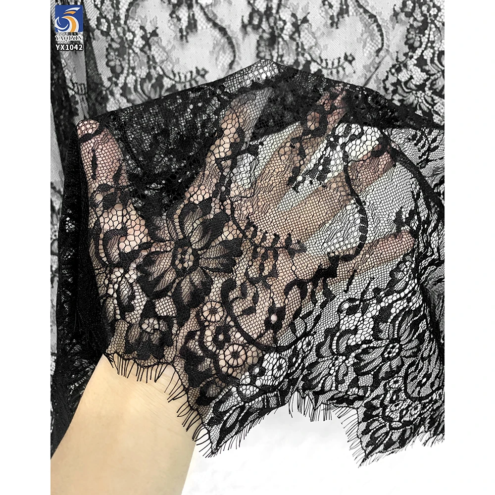 YX1042 Best Seller Apparel-Sleepwear Underwear Lace Fabric for Sales Eyelash Lace Fabrics High Quality Wholesale for Women - 图片 6
