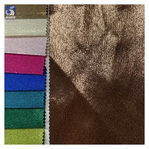YX977 160gsm 150D*200D Hot Stamping Film 100% Polyester Silky Satin Fabric Luxurious Laser Lurex Background Gowns Satin Fabric