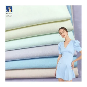 A2424 180g/m² 23% Nylon 77% Viscose Rayon Blended Drape 32s Poplin Fabric for Women's Pants Dresses