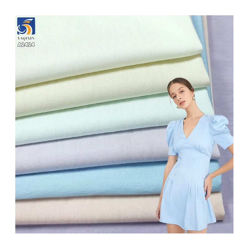 A2424 180g/m² 23% Nylon 77% Viscose Rayon Blended Drape 32s Poplin Fabric for Women's Pants Dresses