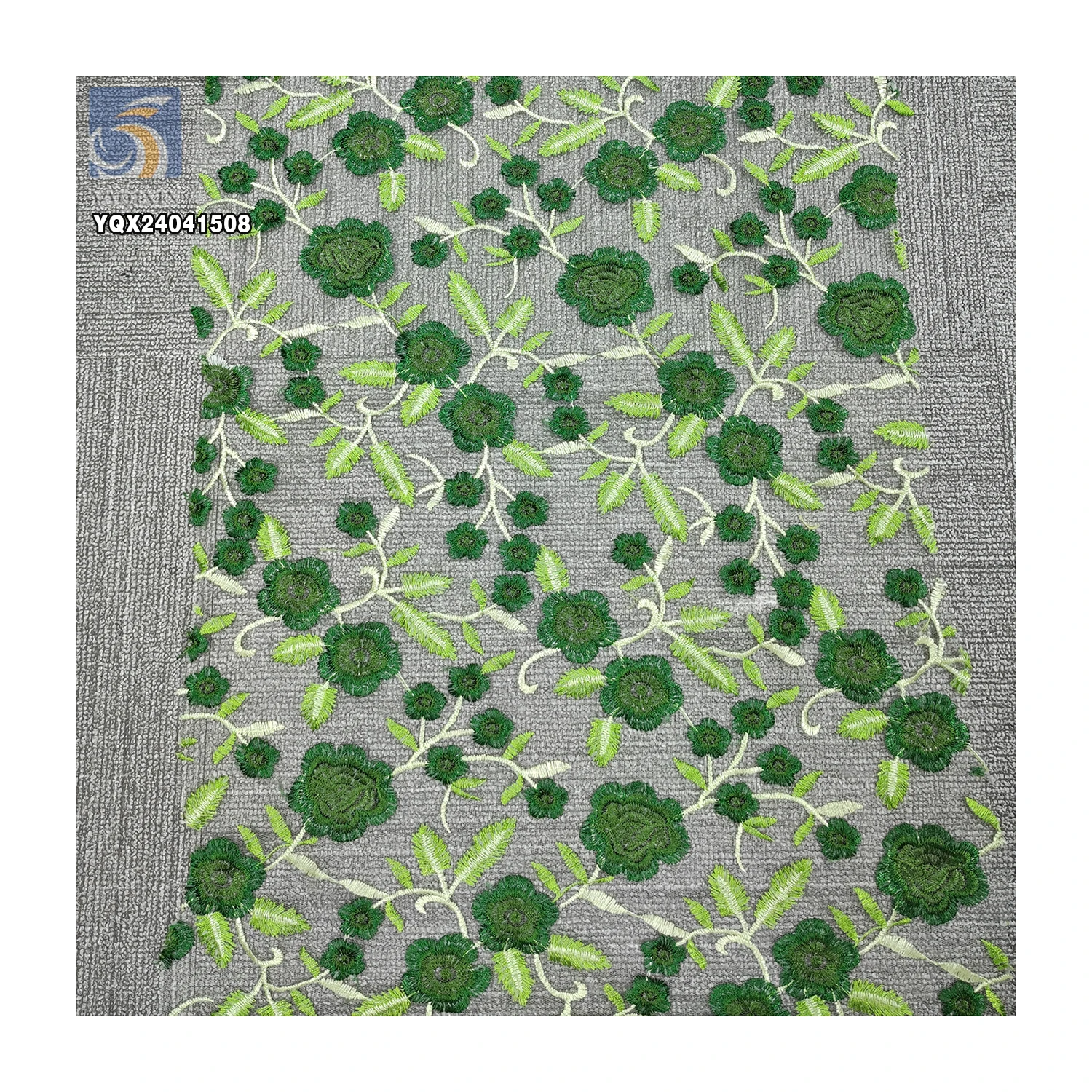 Newest 100 Polyester Embroidered Tulle Fabric Dark Green Floral Plant Lace Fabric Heavy Embroidery Flowers for 2025 - 图片 5