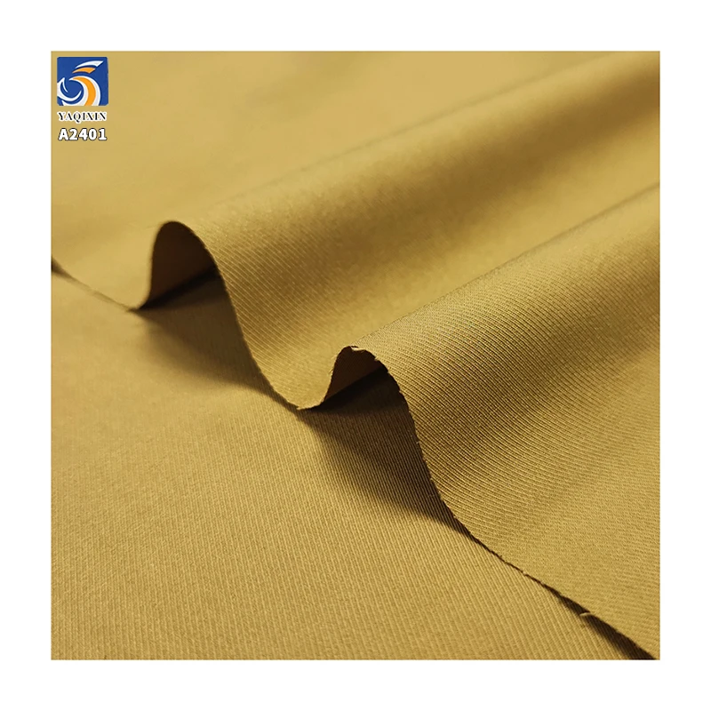 A2401 T400 130gsm Cavalry Twill Cotton Fabric Stretch Wash-Free Cotton Feel Anti-Wrinkle Polyester Cotton Khaki Twill Fabric - 图片 6