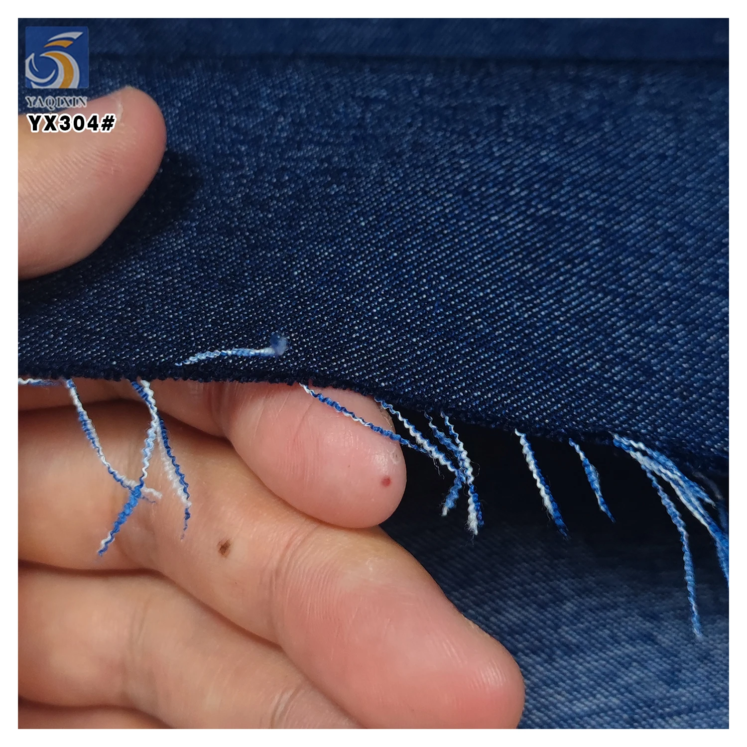 YX304 Latest 150cm Double Strand Anti-Wrinkle Soft Feel 16oz Cotton Stretch Denim Fabric - 图片 5