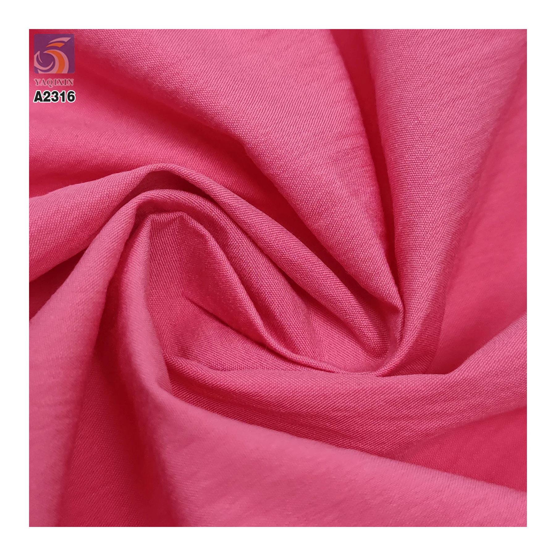 A2316 Good Quality Light Weight Wrinkled Plain Washed 60S 105gsm 50 Cotton 50 Polyester Fabric Blend for Shirts - 图片 5