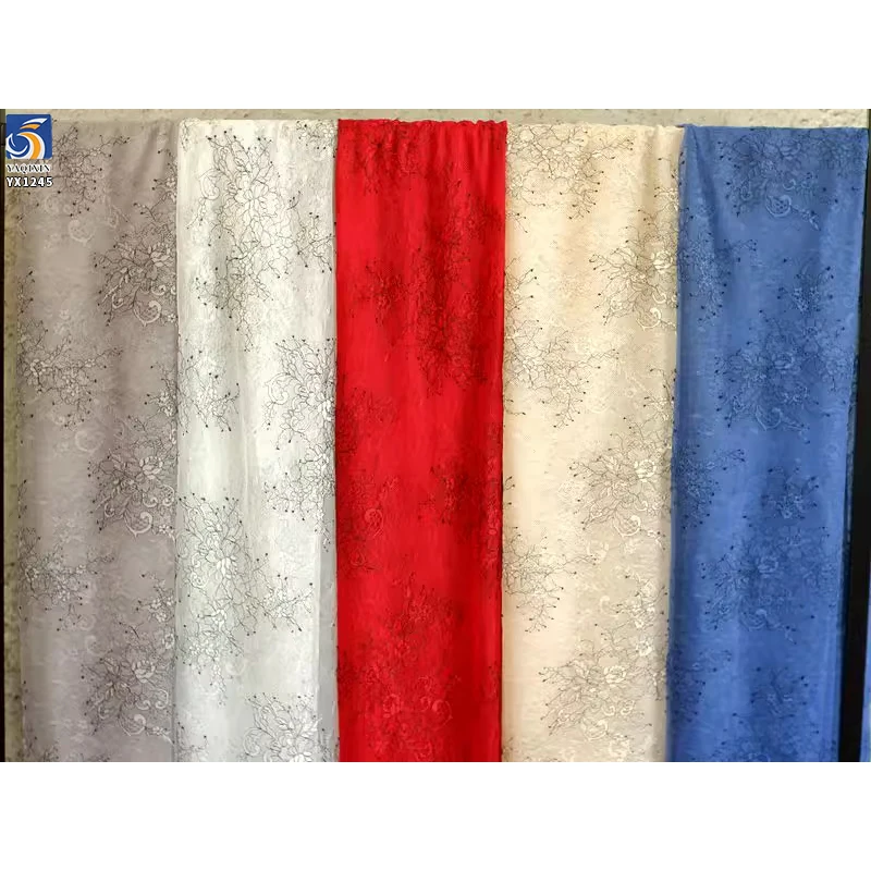 YX1245 Latest Inexpensive Two-tone Eyelash Lace Fabric Fashion Clothing Arabs Lace Women's Skirt Tulle Fabric Cheap 1 Yard - 图片 4