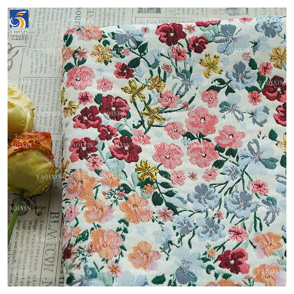 YX1230 Elegant Polyester Yarn-Dyed Jacquard Brocade Fabric for Clothing Dress Design Jacquard French Florals Fabric 2026 - 图片 6