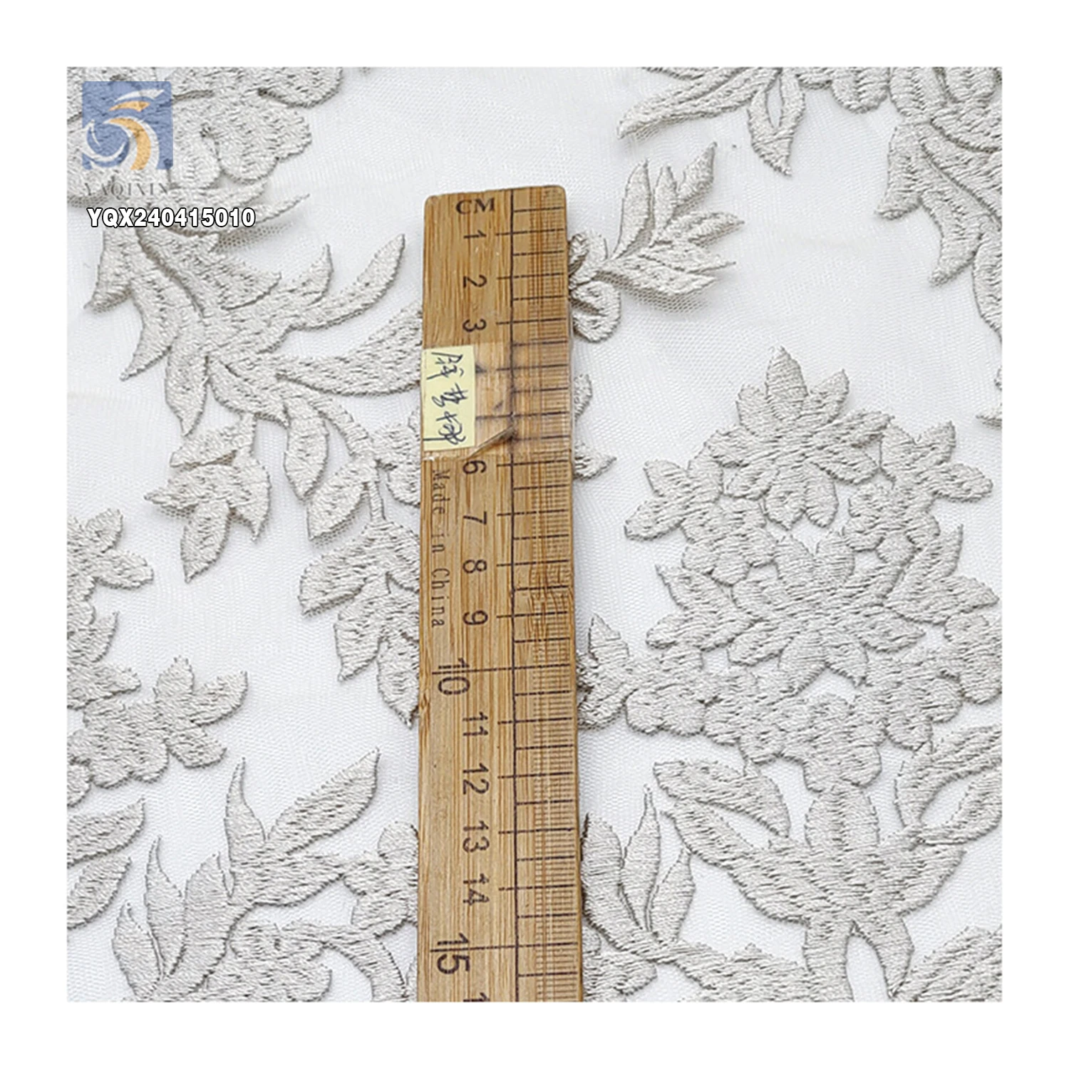 Hot Sale China Wholesale Heavy Flower Embroidery Fabric Water Soluble Tulle Double Lace Cotton Fabric - 图片 5