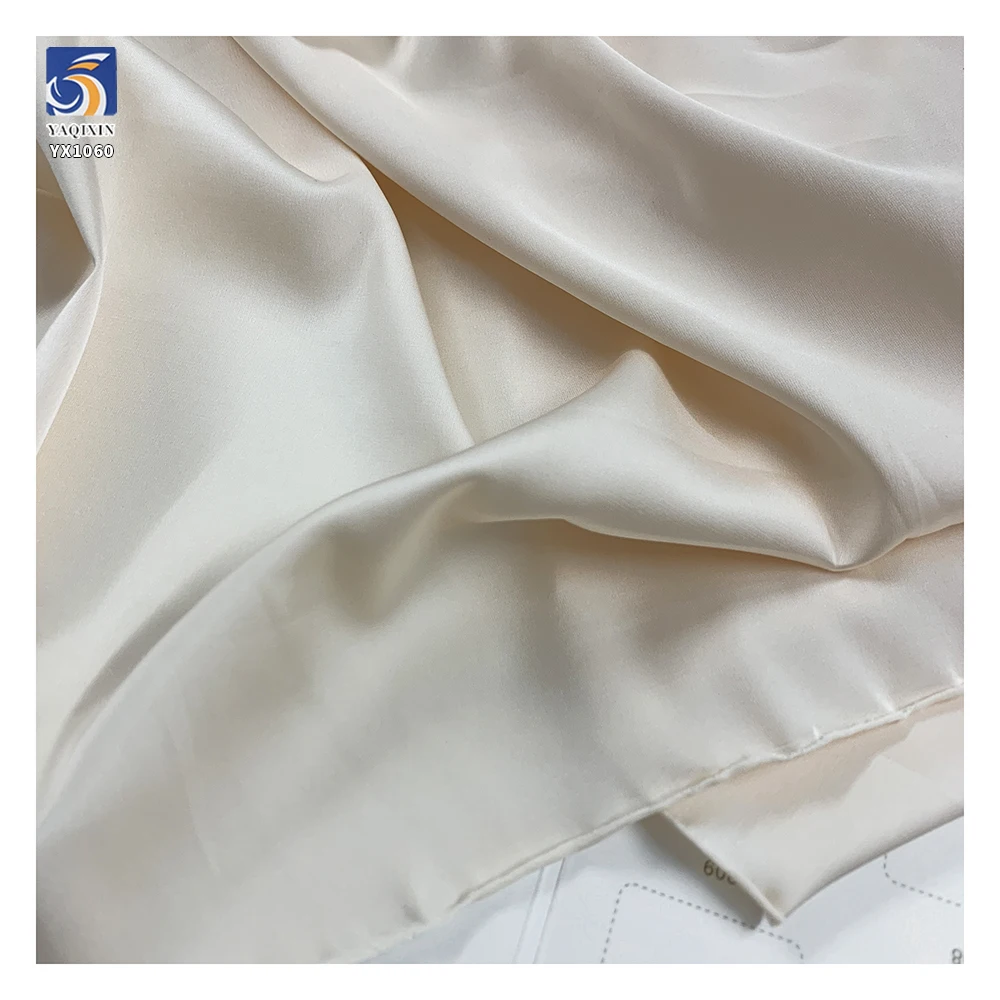 YX1060 150cm 105gsm Cheap Plain Apricot Woven High Elastic Satin Fabric Full Dress Stretch Satin Fabrics for Sales 1 Yard - 图片 4