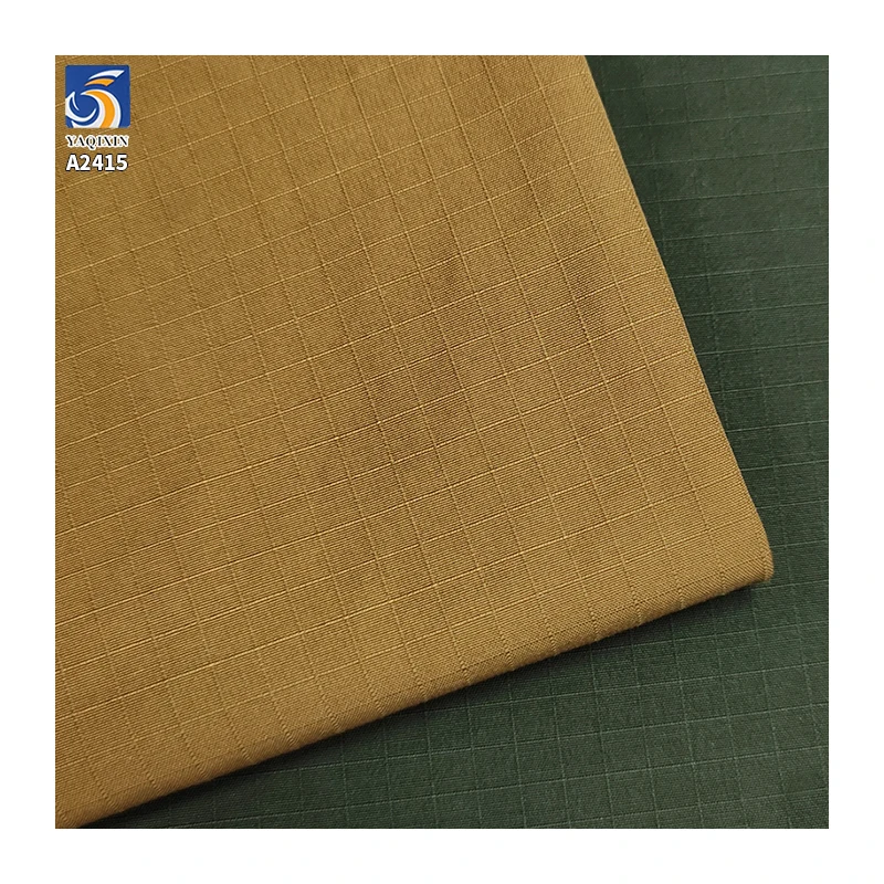 A2415 150gsm 65% Cotton and 35% Nylon Blended Jacquard Fabric 5mm Checkered Sand-Washed Cotton Fabric for Shirts Dress - 图片 3