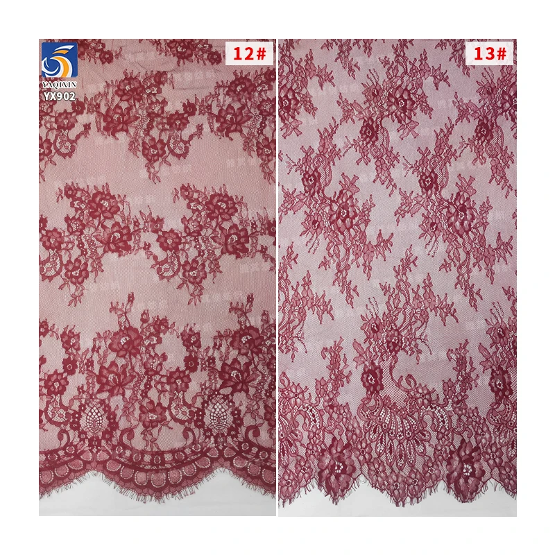YX902-1 Luxurious and Noble Color Eyelash Lace Fabric Textiles Eyelash Lace Fabric for Lingerie Women High Quality - 图片 4