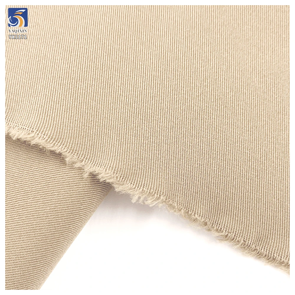 YX1171 China 100 Polyester Khaki Twill Fabric Roll Woven 240gsm 2/2 Cheap Thick Twill Fabric for Women's Pants Coats and Skirts - 图片 4