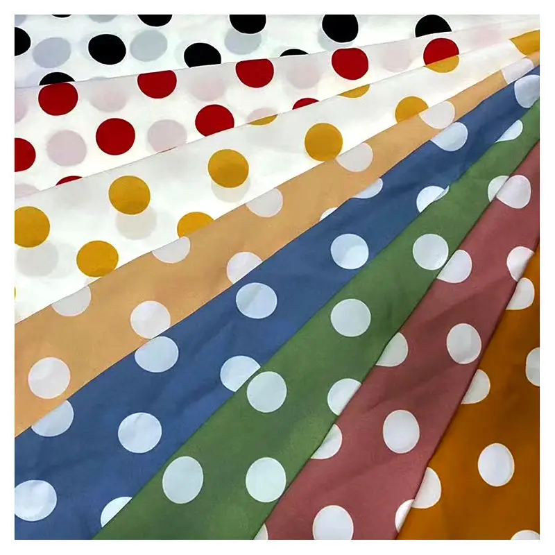 CF10-1 High Quality Breathable Woven Print Swiss Polka Dot Cotton Fabric - 图片 5