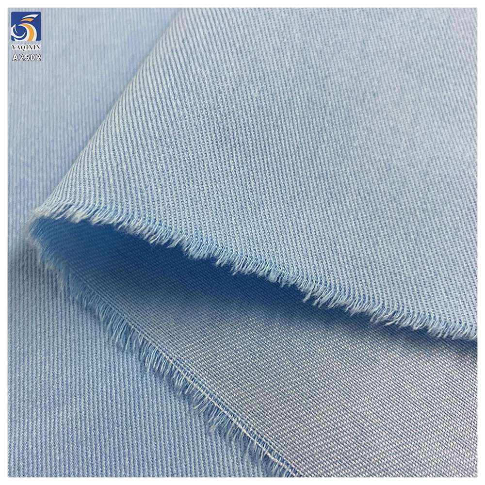 A2502 100D 150gsm Lightweight Washed Denim Look Fabric Cotton Polyester Lyocell Blend 178cm Jacket Coat Pant Fabric - 图片 5