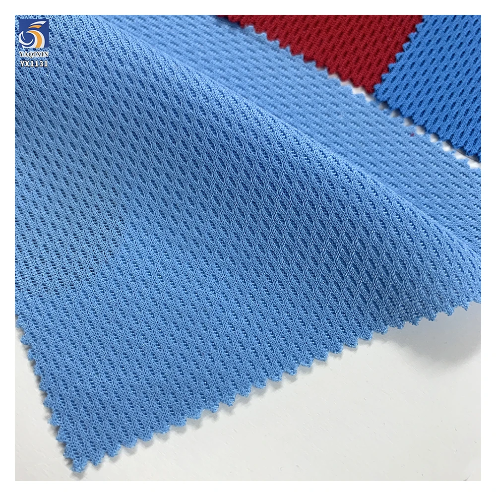 YX1131 180gsm Solid Color Knitted Eye Bird Fabric Stretch Spandex Dry Polyester Poly Bird Eye Mesh Knitted Fabric for Sportswear - 图片 2