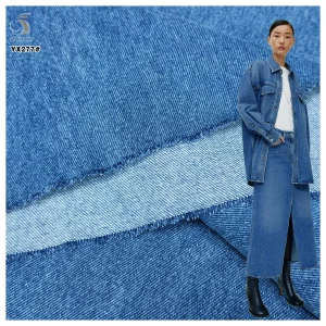 YX277 Good Quality 460gsm 100 Cotton 7*7 Denim Fabric Dark Blue Washed Woven Denim Fabric