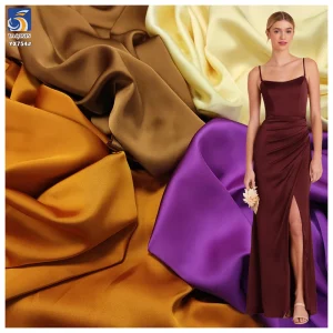 YX754 2025 Spring New Fabrics 180gsm Soft and Silky 100 Polyester Double-Faced Satin Satin Fabric for Woman Dresses