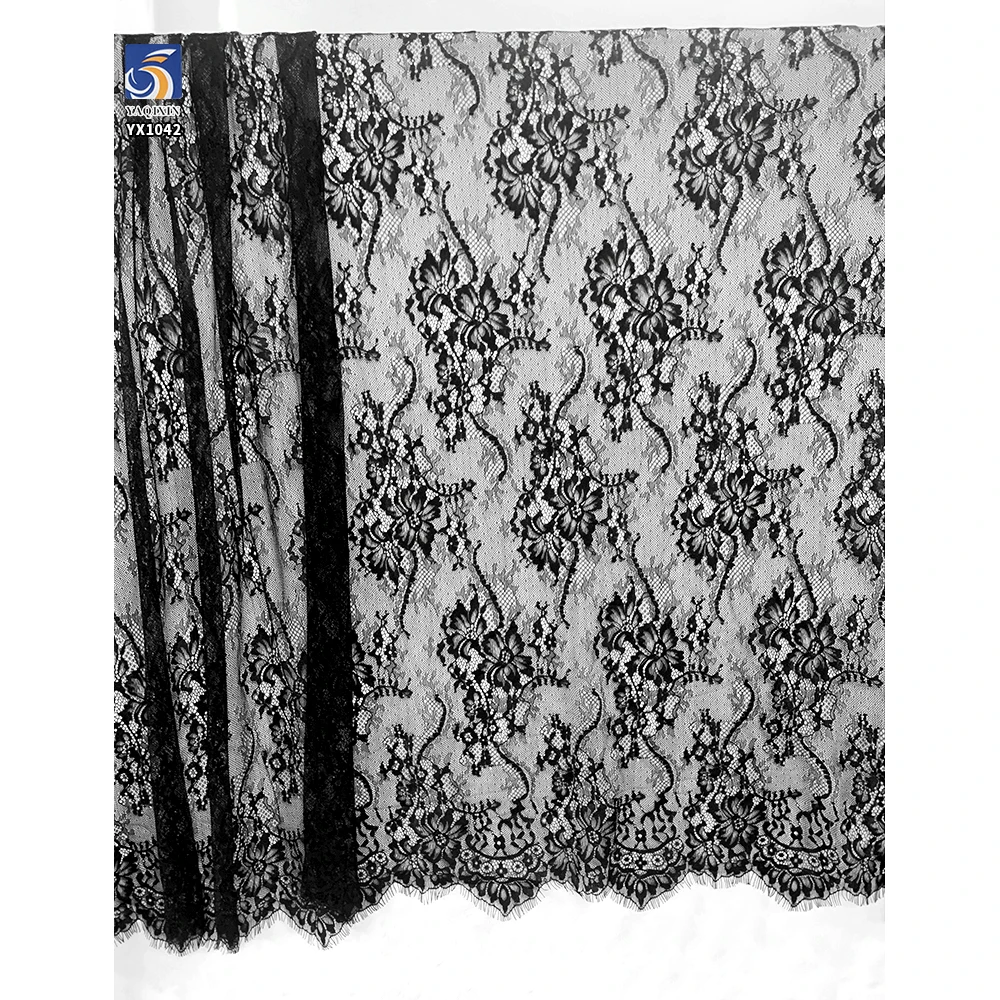 YX1042 Best Seller Apparel-Sleepwear Underwear Lace Fabric for Sales Eyelash Lace Fabrics High Quality Wholesale for Women - 图片 3