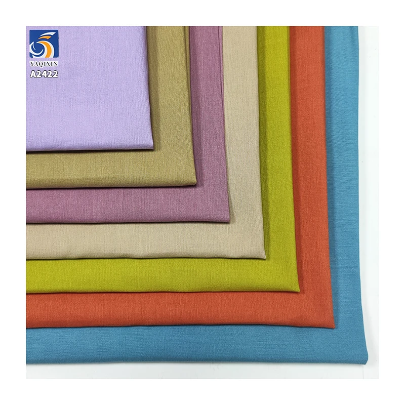 A2422 140g/m² 55% Cotton 45% Lyocell Washed Cotton Plain Poplin Fabric Soft and Skin-Friendly Shirt Dress Fabric - 图片 2