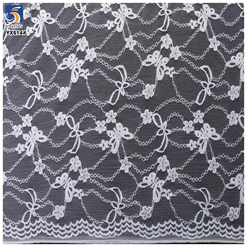 YX614 Cheap Stretch Underwear Lingerie Lace Fabric 80gsm 3D Small Butterfly Stretch Jacquard Mesh Lace Fabric - 图片 6