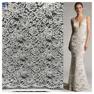 YX1229 Quick and Easy Custom Color 120g Woven Mesh Net Lace Fabric Cheap Polyester Mesh Wedding Chantilly Lace Fabric
