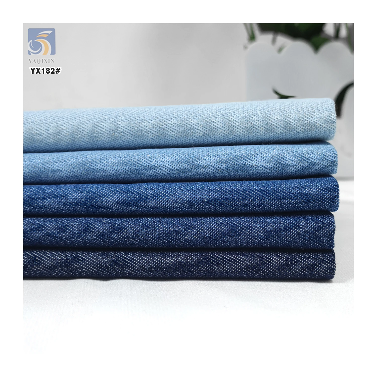 YX182 Alibaba Gold Top Supplier 12S Washed 8 oz Heavy Dark Blue Denim Fabric 100% Cotton for Jacket&Shirts - 图片 3