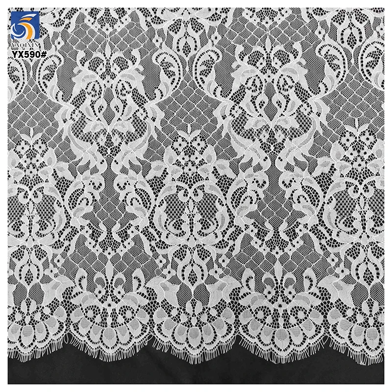 YX590 OEM Custom New Design Fashion London Paris Catwalk French Eyelash Lace Fabric for Women Dresses - 图片 4