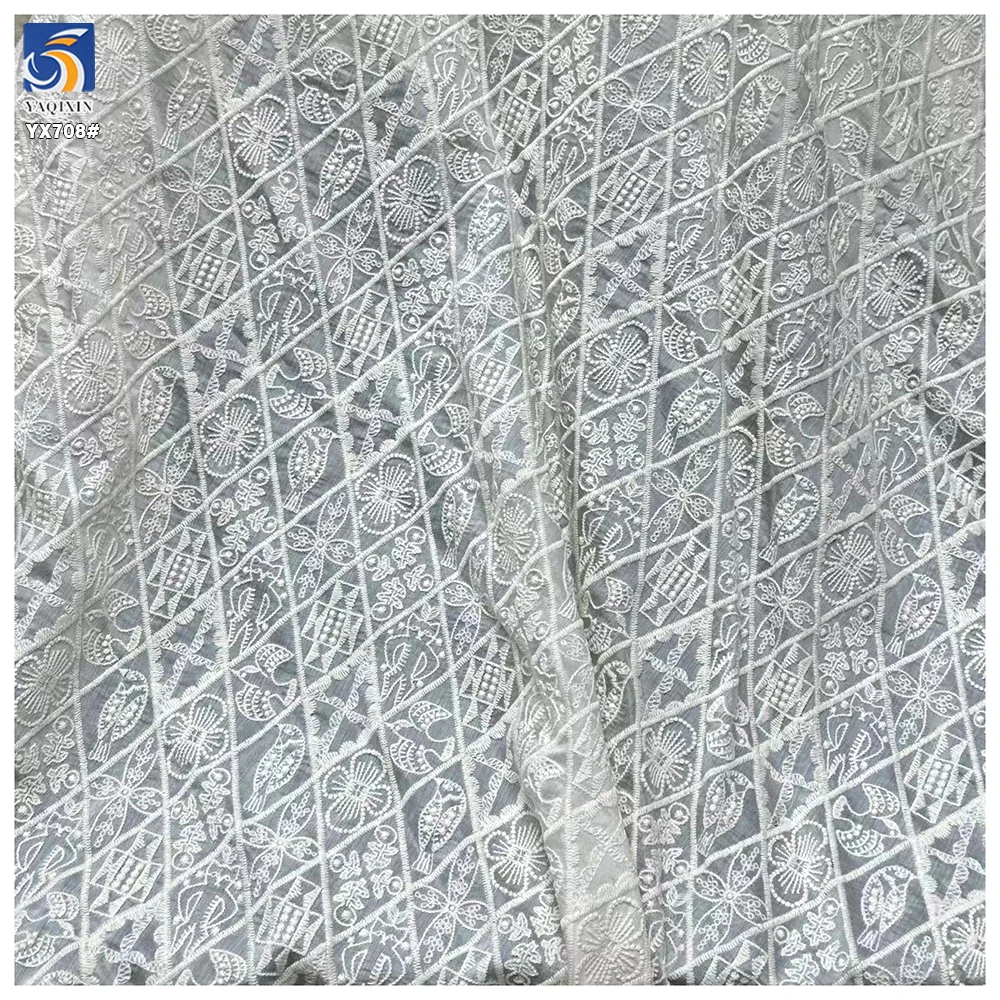 YX708 Personalized Design Custom Pattern Symbols Tribal Embroidered Ramie Cotton Fabrics for Fashion Bags Clothing - 图片 5