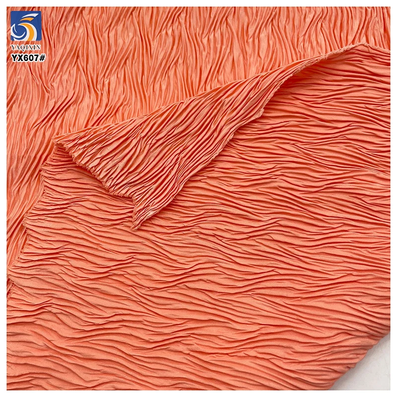 YX607 High Quality 110gsm 100 Nylon Chiffon Crepe Wrinkled Fabric for Women's Fashion Dresses Bags Jackets - 图片 5