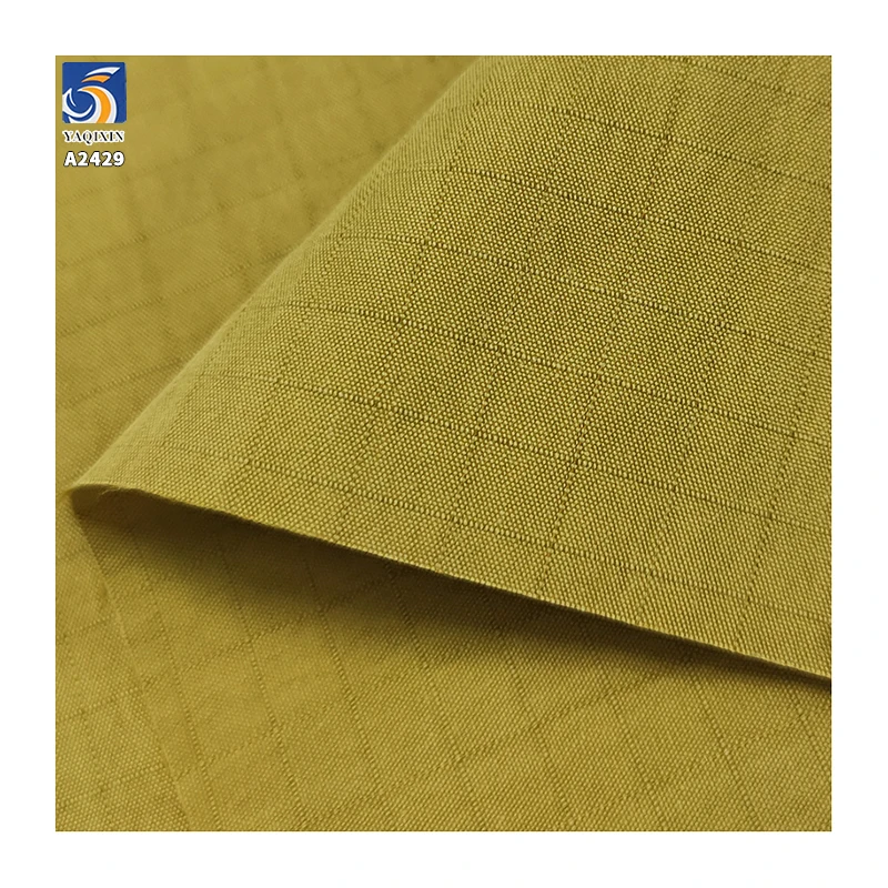 A2429 150g/m² 78% Cotton and 22% Nylon Blended 0.7cm Jacquard Plaid Fabric Textured Shirt Dress Wash-Free Plaid Fabric - 图片 2